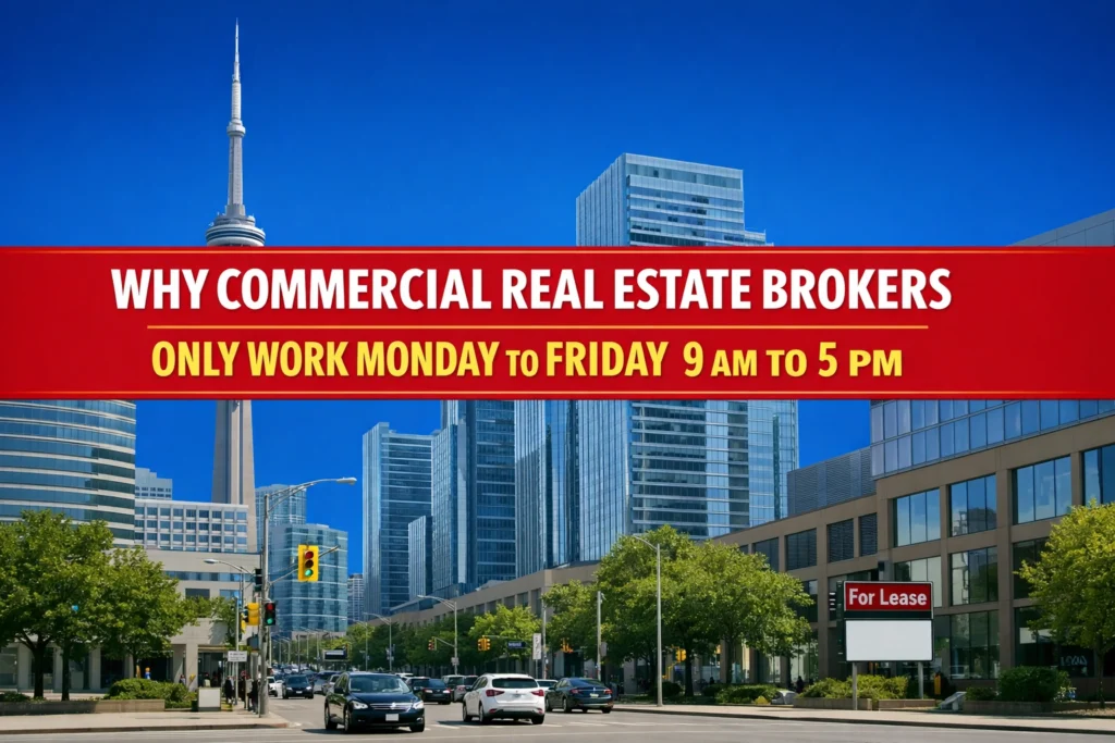 Allen Mayer, leading Toronto commercial real estate broker, conducting a professional property tour during business hours.