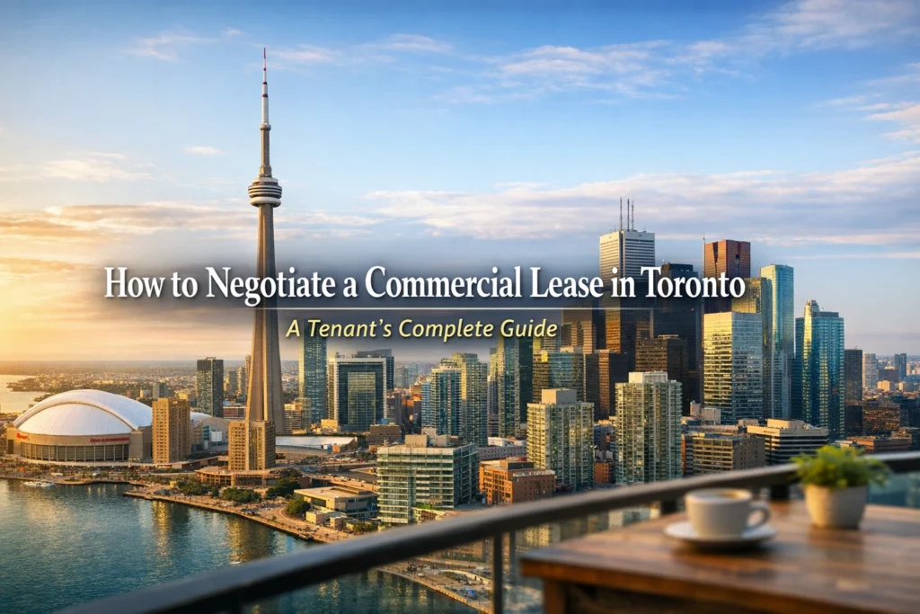 Toronto commercial lease negotiation — tenant reviewing lease agreement with broker Allen Mayer